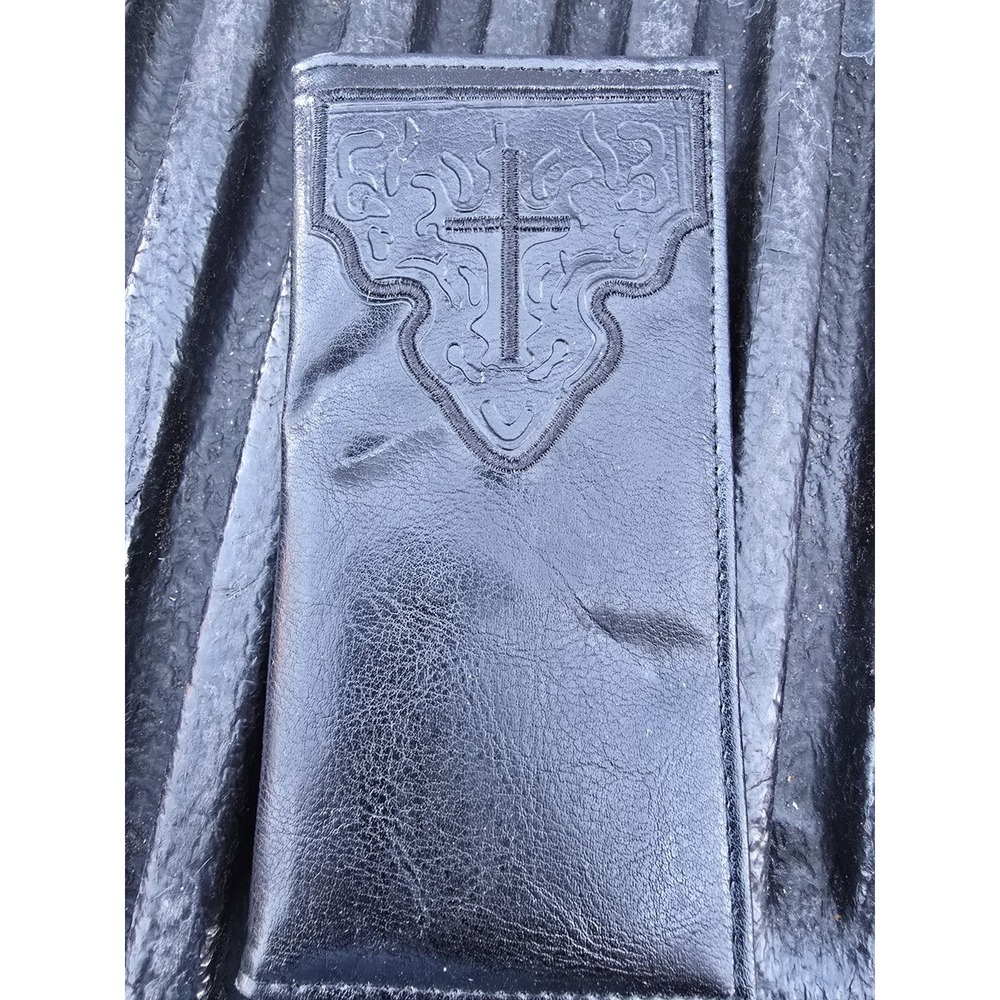 Vintage Black Leather Wallet Checkbook License and Credit Cards